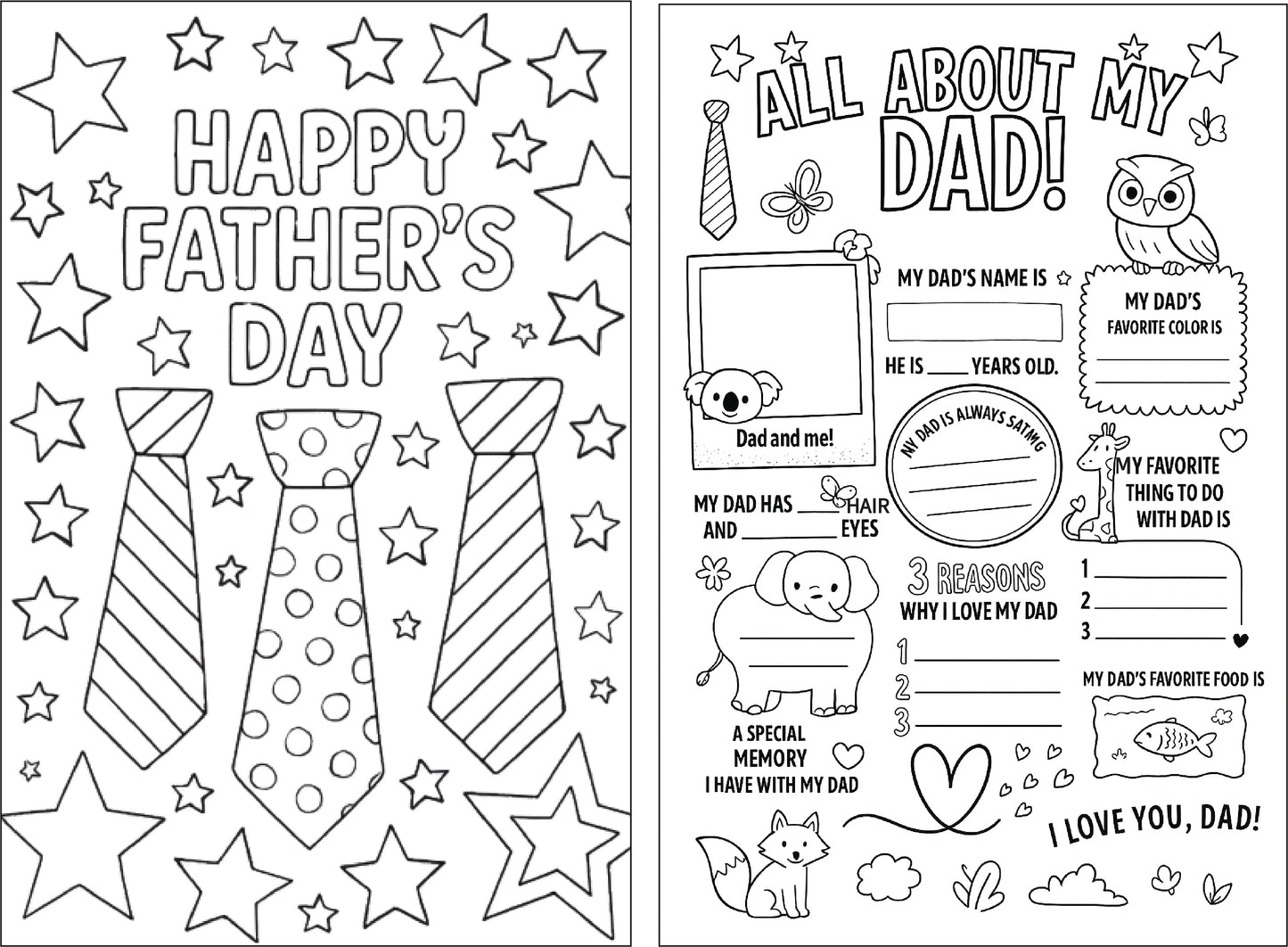 Printable Father’s Day Card – Colorable DIY Gift from Kids
