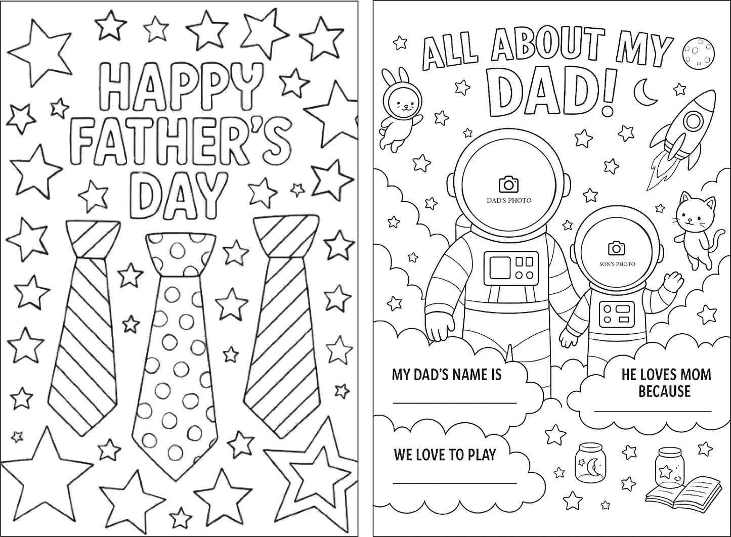 Printable Father’s Day Card – Colorable DIY Gift from Kids