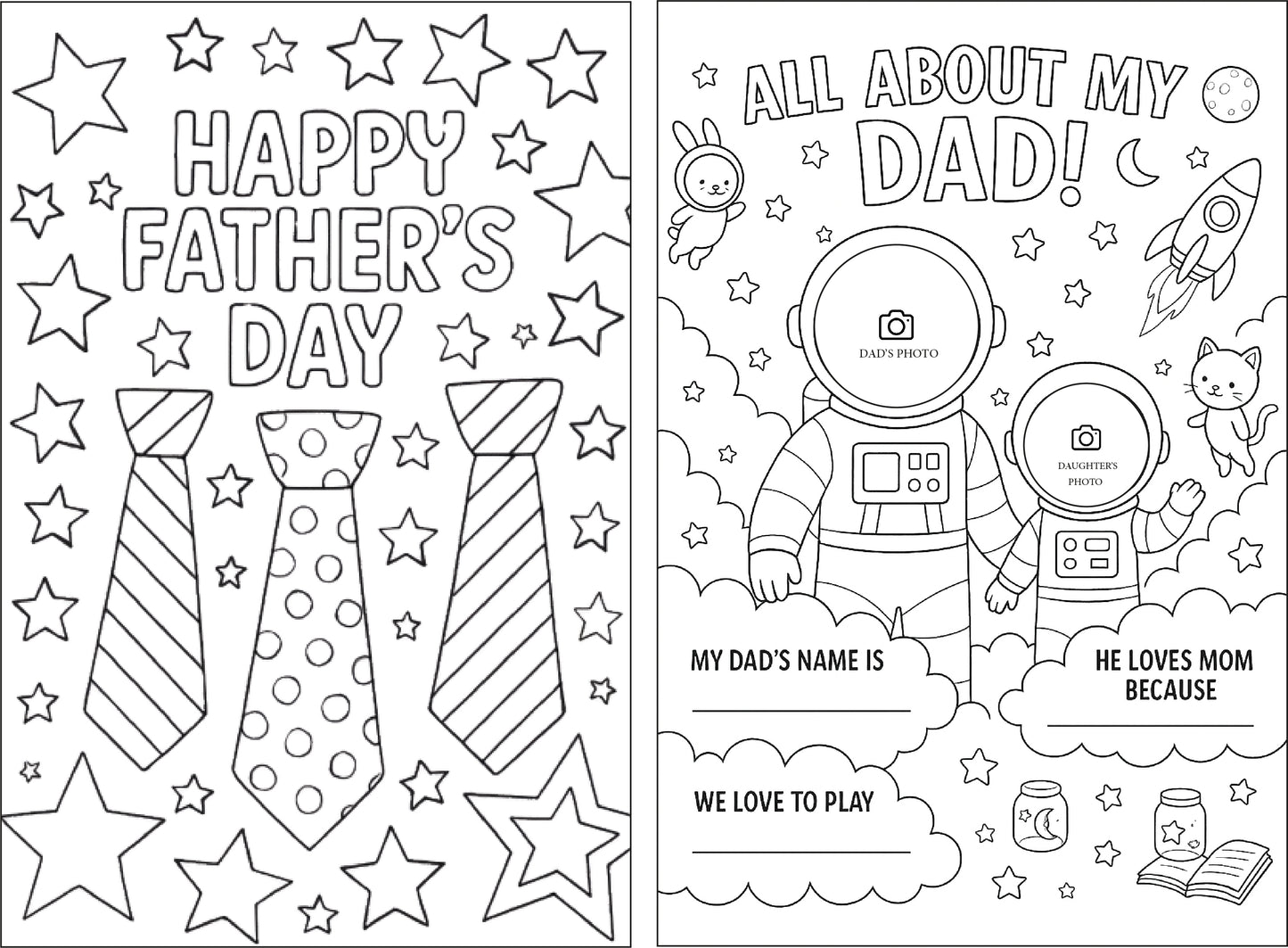Printable Father’s Day Card – Colorable DIY Gift from Kids