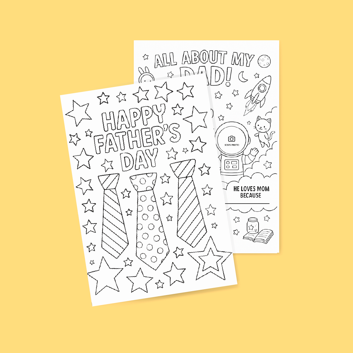 Printable Father’s Day Card – Colorable DIY Gift from Kids