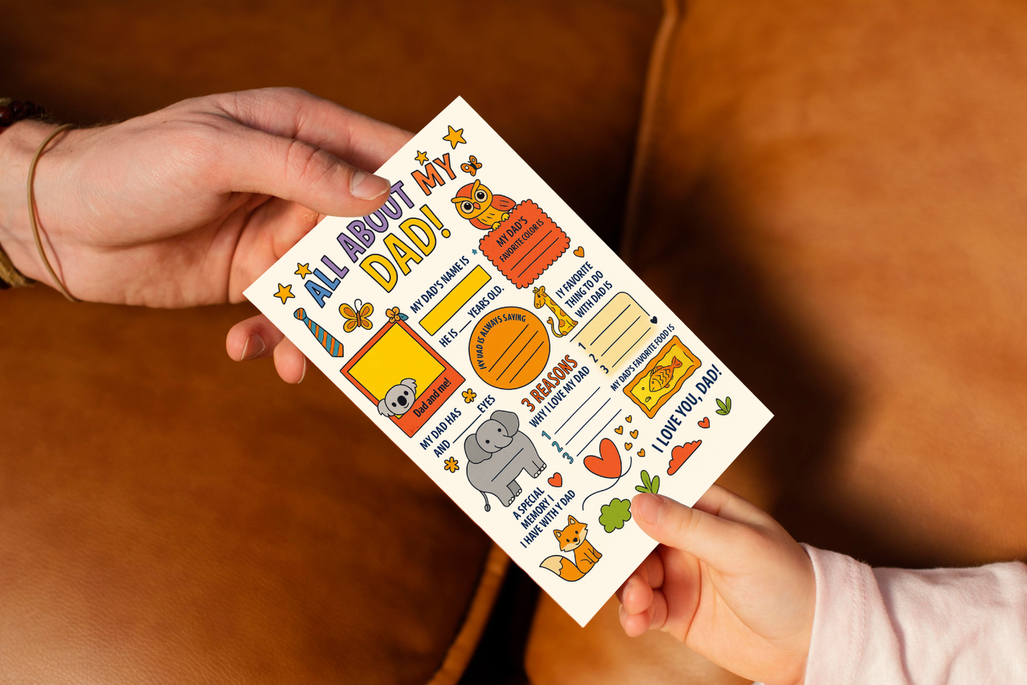 Printable Father’s Day Card – Colorable DIY Gift from Kids
